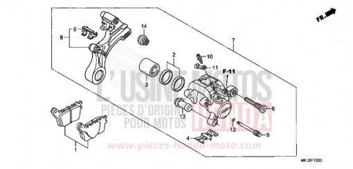 ETRIER DE FREIN ARRIERE (CBR600RR) CBR600RR8 de 2008